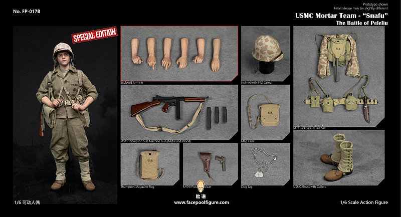 1/6 WWII アメリカ海兵隊 迫撃砲兵 メリエル・“スナフ”・シェルトン伍長 ペリリュー島の戦い DX ver.（FP-017B）