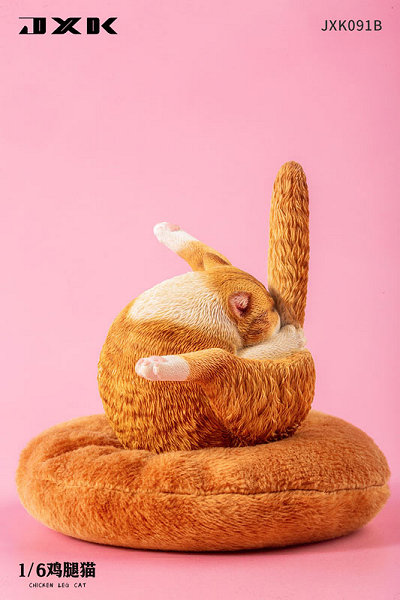 1/6 毛づくろい中の猫 B オレンジ/白（JXK-091B）