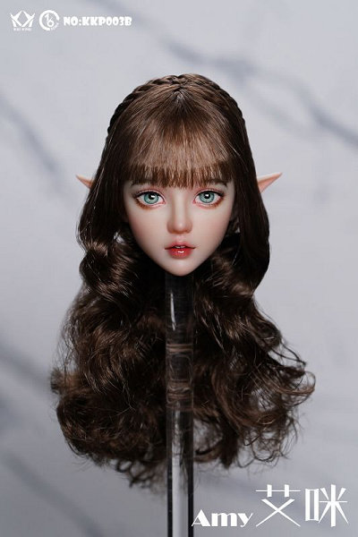 1/6 エルフ エイミーカスタムヘッドB (Brown Curly Hair)KKP-003B