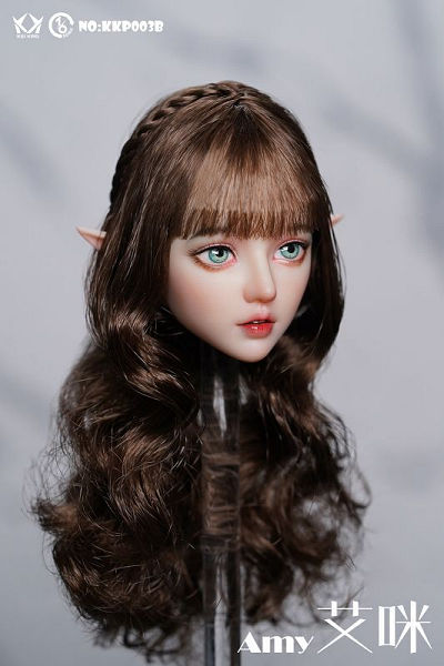 1/6 エルフ エイミーカスタムヘッドB (Brown Curly Hair)KKP-003B