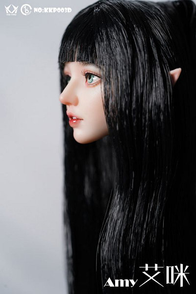 1/6 エルフ エイミーカスタムヘッドD (Black Long Straight)KKP-003D